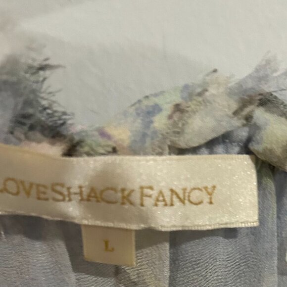 LOVESHACKFANCY Silk Floral Silk Mini Dress Size L - Picture 6 of 7